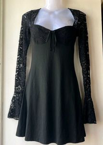 Black Lace Long Sleeve Dress