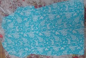 Turquoise Floral Print Tunic - XXL