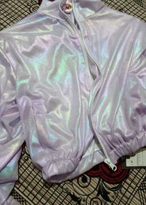 Western Women Holographic Fashion Crop Jacket