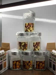 350ml Cube Glass Jar With Steel Lid Set Of 6