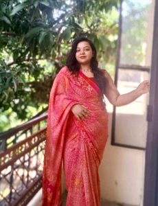 Elegant Pink Printed Saree
