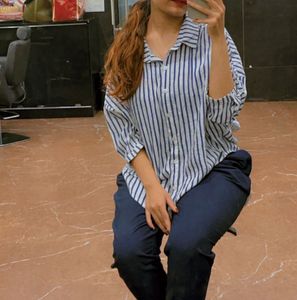 Striped Button-Up Top