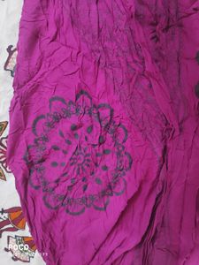 Purple Printed Dhoti