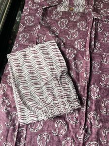 Mauve pink kurta pant set