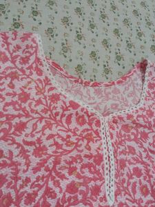 Pink Floral Print Tunic Top