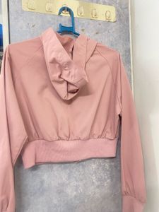 Pink Cropped Utility Jacket
