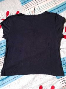 Women&#39;s Lace Tie Up V Neck Crop Top Casual Tshirt