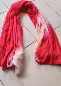 Cream &amp; Red Ombre Scarf