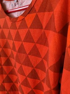 Orange, Geometric Printed Tshirt