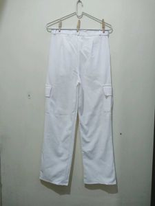 MHK Fashion White Cargo Pant Trousers