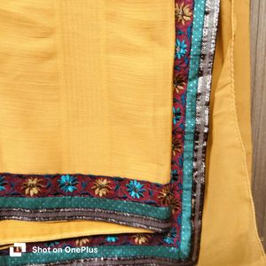 Dual tone Yellow Saree with Border