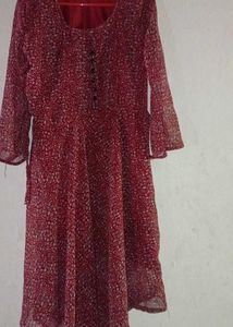 Red Printed Dress