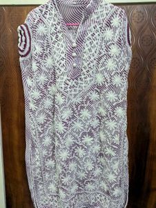 White Chikankari Short Kurti