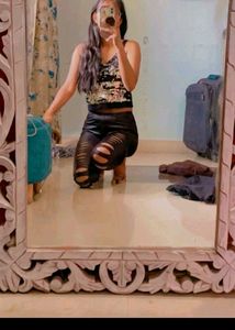 Black Ripped Jagging Partywear