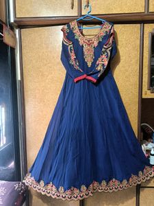Ethnic Gown With Red Dupatta