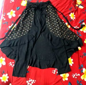 Black Lace Trim Skirt