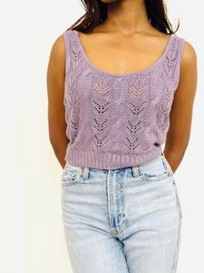 Nuon by Westside Lavender Knit-Textured Top