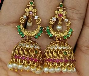 TRADITIONAL CZ STONE MATT  FINISH JHUMIKA