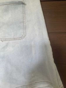 Light Wash Denim Button-Front Skirt