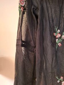 Floral Embroidered Mesh Top
