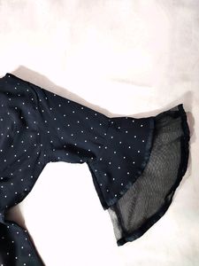 Black Pinteresty Top Polka Dots