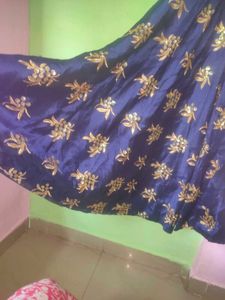 Elegant Navy Blue &amp; Gold Embellished Dress