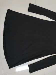 Black Ribbed Mock Neck One Piece