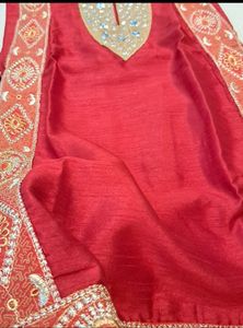 Mirror Silk Kurta Set Embroidery Work