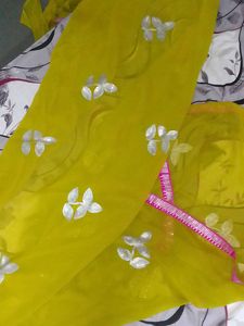 Elegant Chartreuse &amp; Greenish Saree