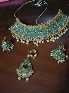 Green Choker Jhumka#choker#jhumka #green #new
