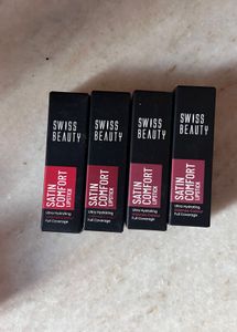 Swiss Beauty Satin Comfort Lipstick Bundle