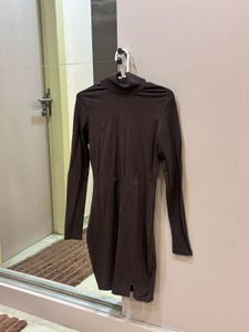 Elegant Brown Bodycon Mini Dress