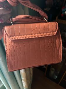 Crocodile Embossed Top Handle Bag