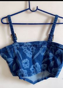 Corset Style Denim Top