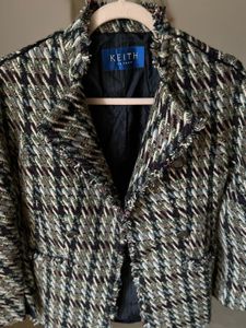 KEITH LONDON OPEN TWEED JACKET BLAZER