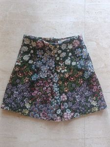 Zara Blossom Jacquard Print Mini Skirt