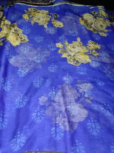 Floral Blue Saree