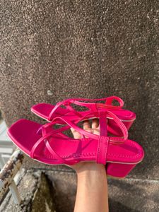 Pink Strappy Flats