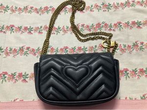 Gucci Black Leather GG Marmont Mini Bag
