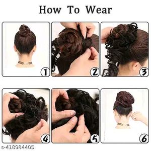 Black Curly Messy Bun Extension