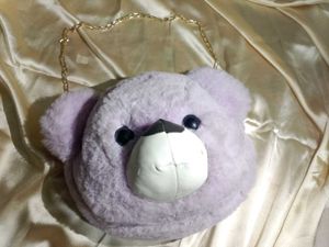 Fuzzy Bear Face Fur Sling bag