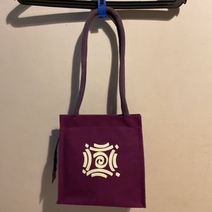 Purple Graphic Print Tote Bag