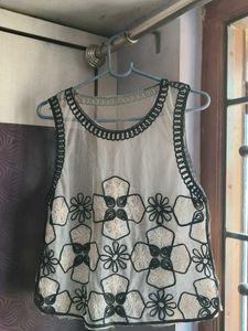 Floral Embroidered Sleeveless Top