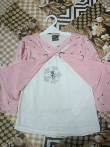 A One Time Used Jeans Top Set