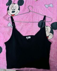 H&amp;m Black Crop Top
