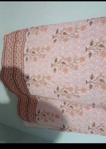 Floral Print Chikankari Tunic Dress