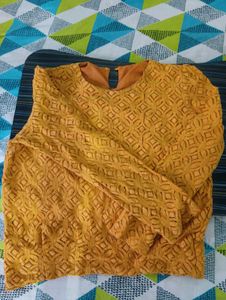 Mustard Yellow Lace Top