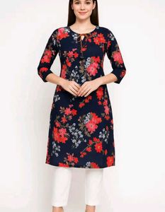 Plus Size Floral Printed Kurta