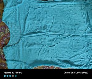 Embroidered Kurti Top - Light Blue