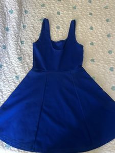 H&amp;m Navy Blue Dress- Skater Dress, Small Size